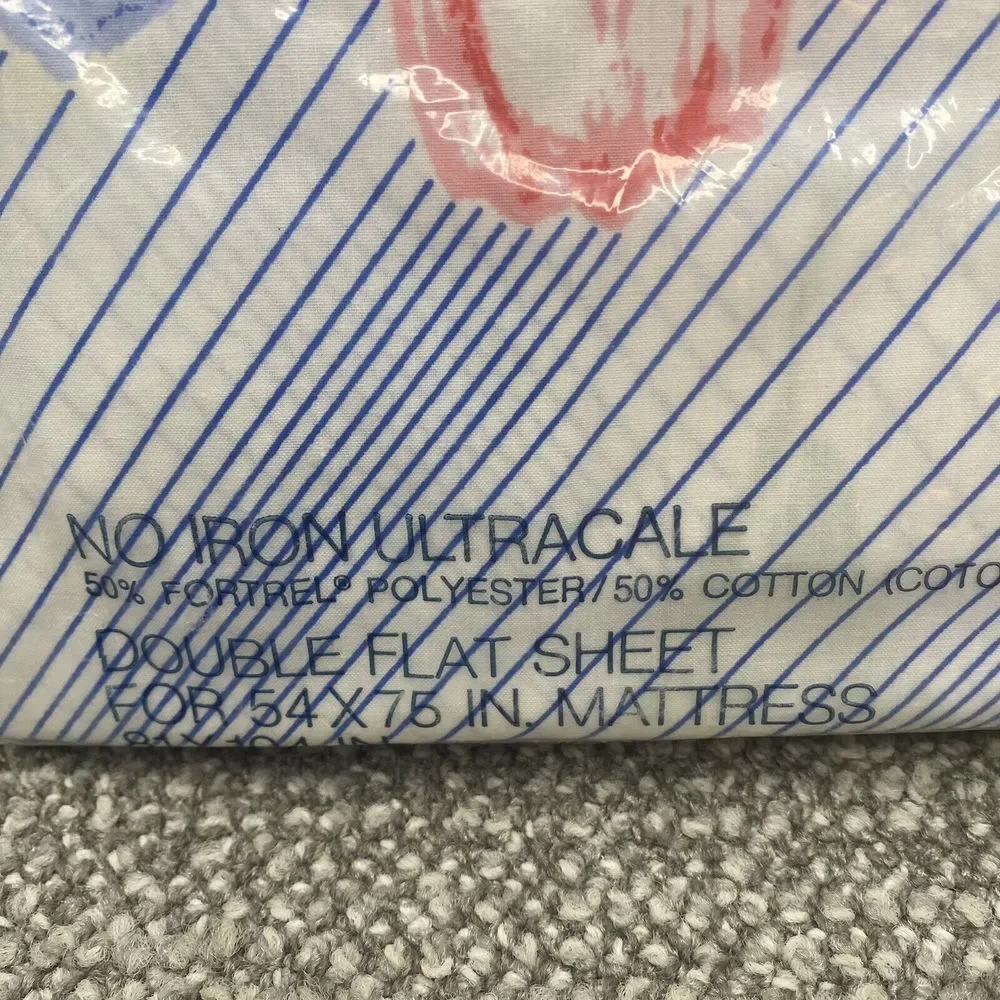 Wamsutta Flat Sheet Double 54 X 75 In‎ VTG Tulip Pattern New Sealed Package